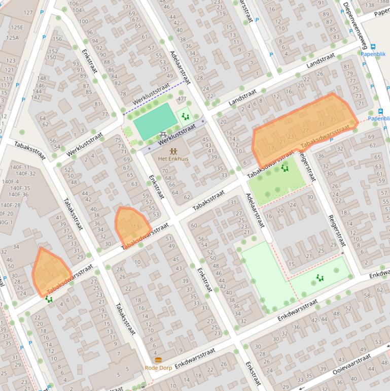 Kaart van postcodegebied 7413TK.