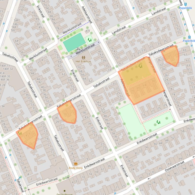 Kaart van postcodegebied 7413TL.