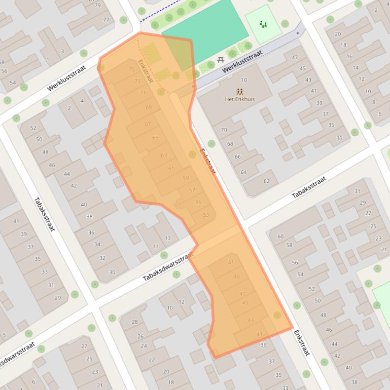 Kaart van postcodegebied 7413TN.
