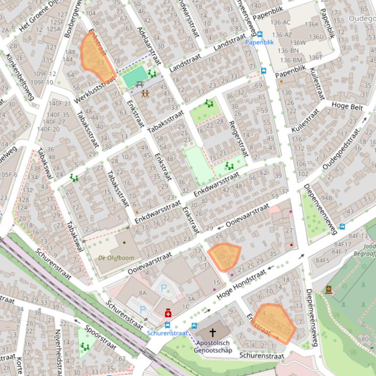 Kaart van postcodegebied 7413TP.