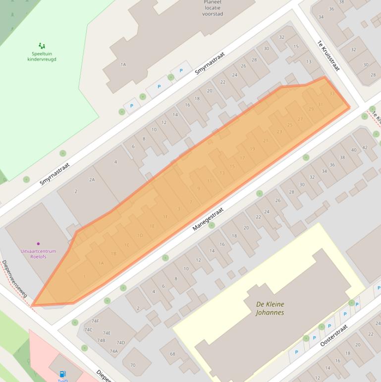 Kaart van postcodegebied 7413VA.