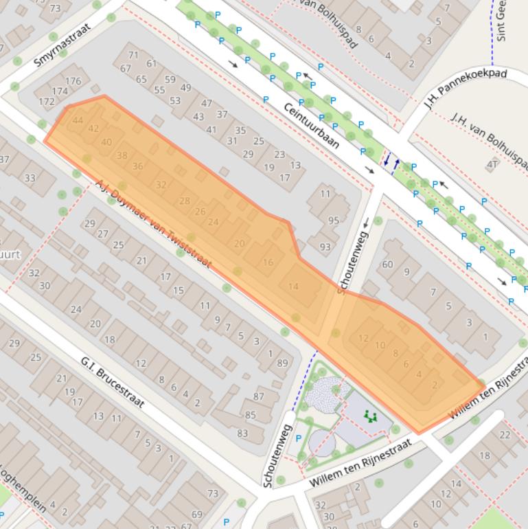 Kaart van postcodegebied 7413VX.