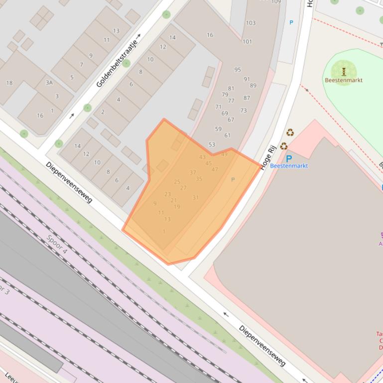 Kaart van postcodegebied 7413WT.