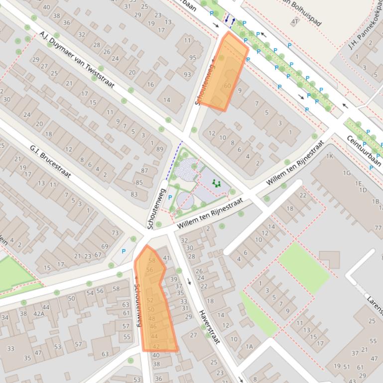 Kaart van postcodegebied 7413XD.