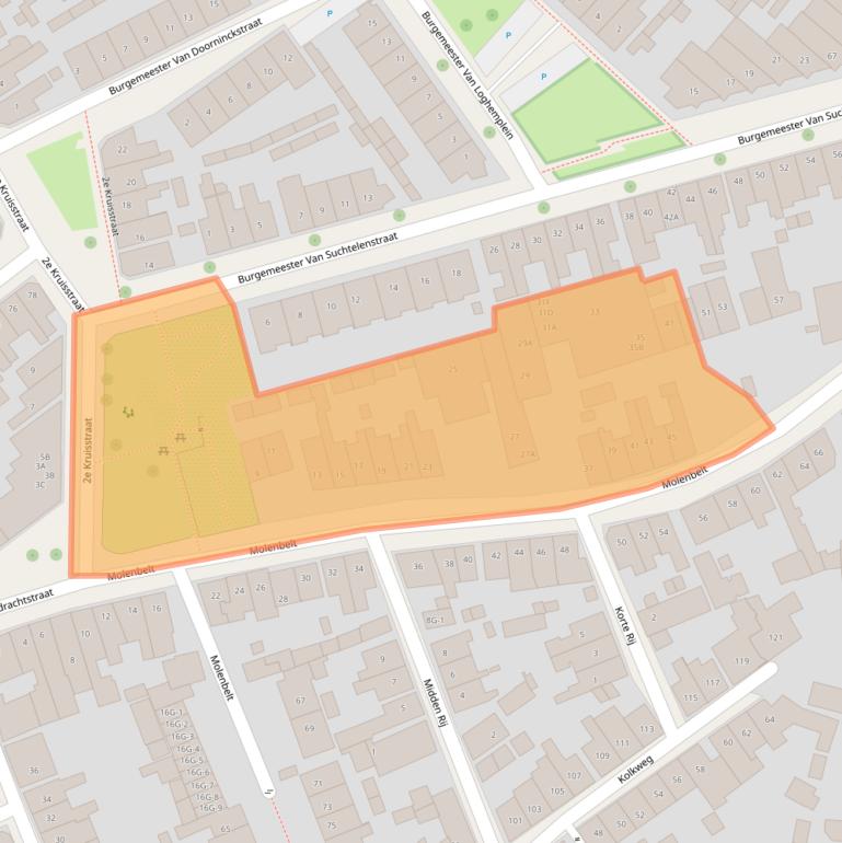 Kaart van postcodegebied 7413XE.