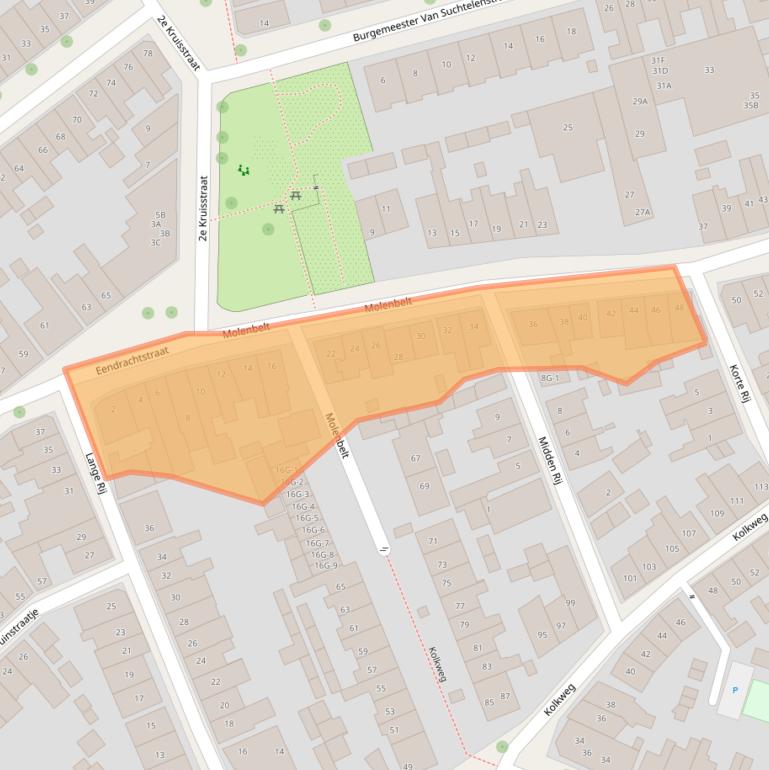 Kaart van postcodegebied 7413XH.