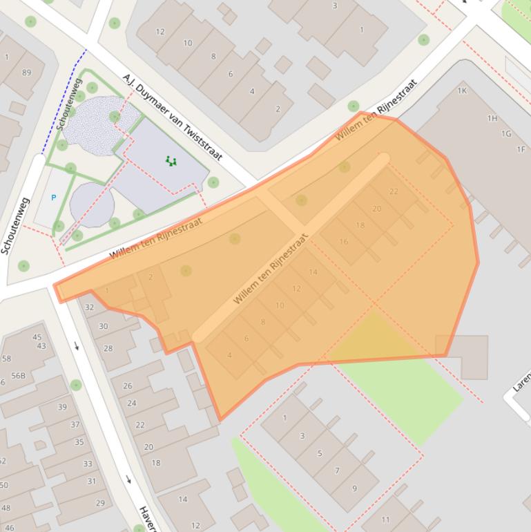 Kaart van postcodegebied 7413XT.