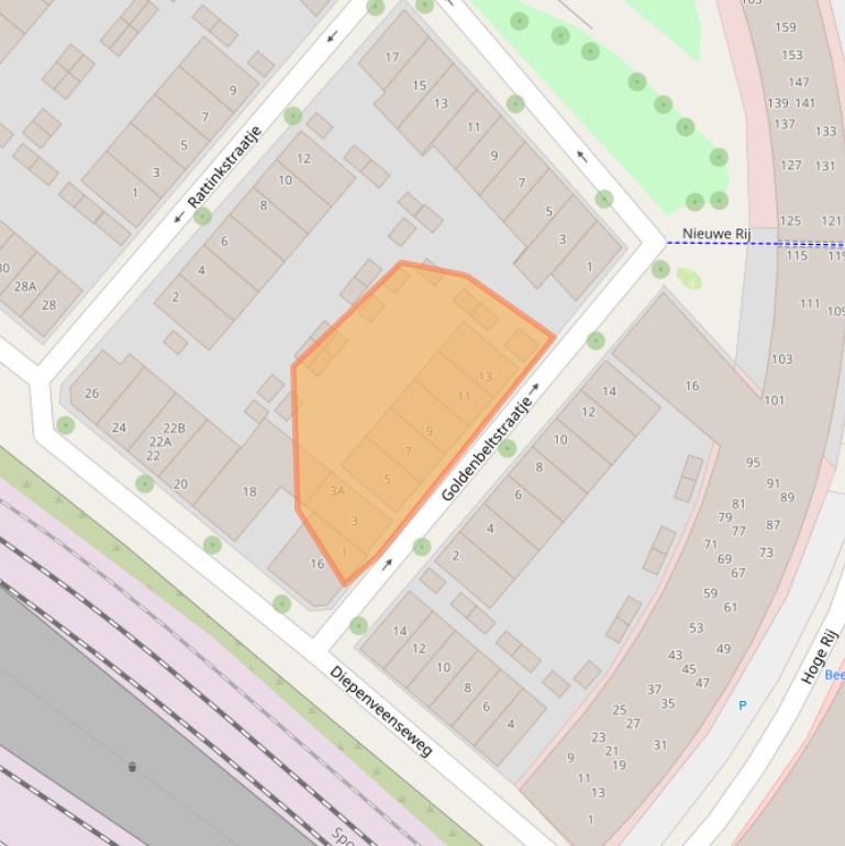 Kaart van postcodegebied 7413ZJ.