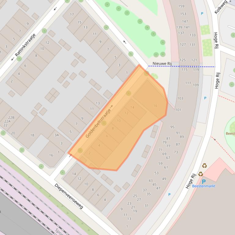 Kaart van postcodegebied 7413ZK.