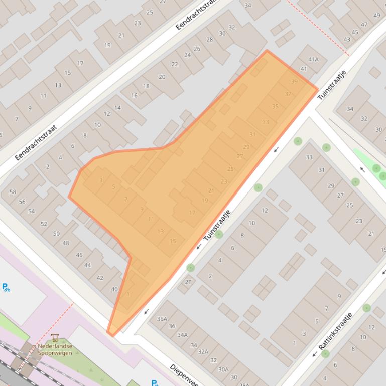 Kaart van postcodegebied 7413ZL.