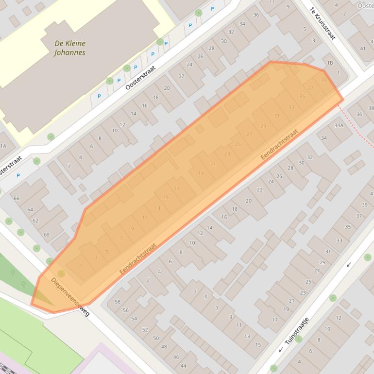 Kaart van postcodegebied 7413ZS.
