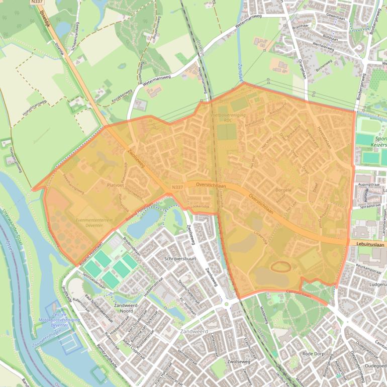 Kaart van postcodegebied 7414.