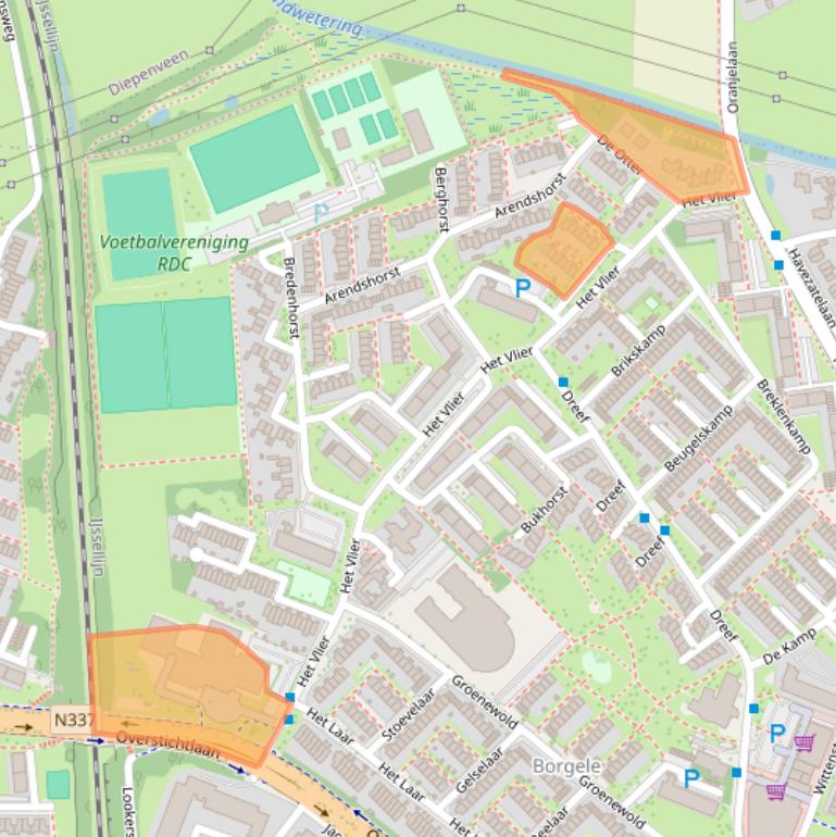 Kaart van postcodegebied 7414AR.