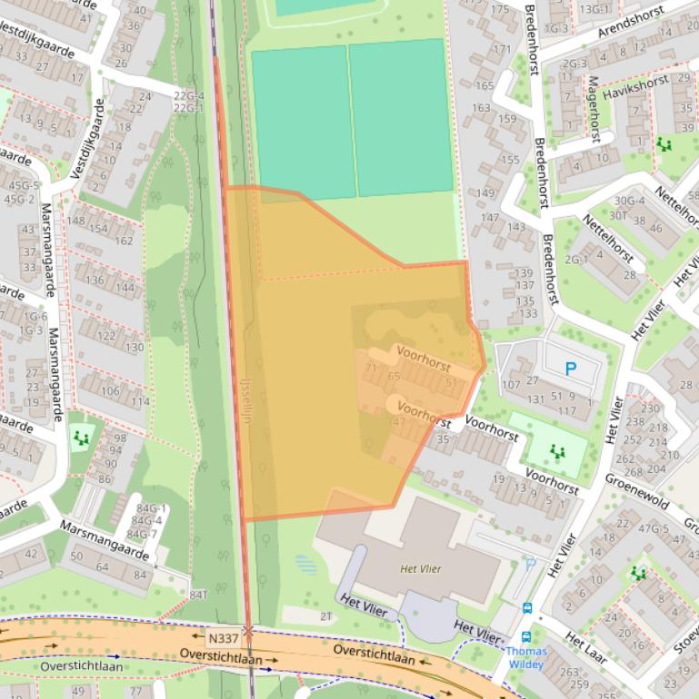 Kaart van postcodegebied 7414BB.