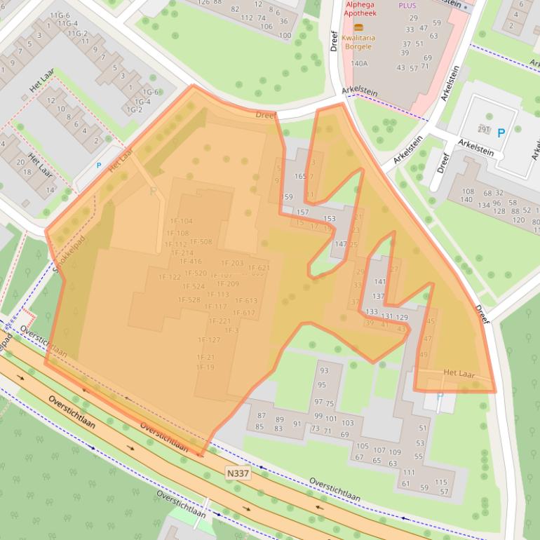 Kaart van postcodegebied 7414BJ.