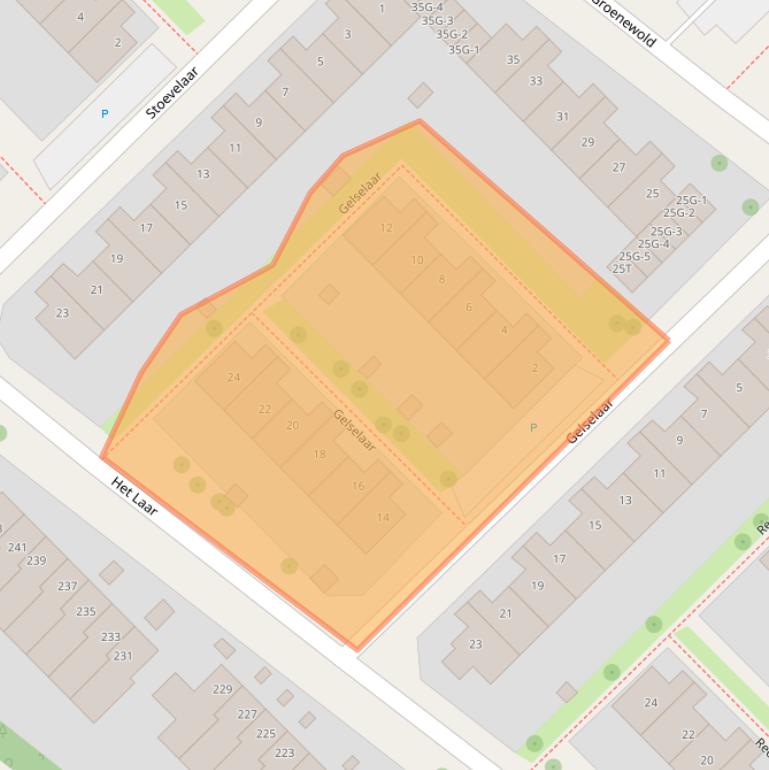 Kaart van postcodegebied 7414BX.