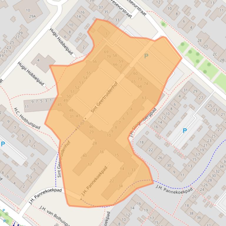 Kaart van postcodegebied 7415AA.