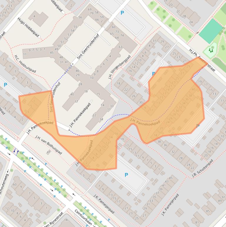Kaart van postcodegebied 7415AH.