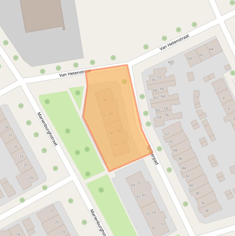 Kaart van postcodegebied 7415AT.