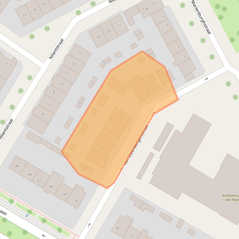 Kaart van postcodegebied 7415AX.