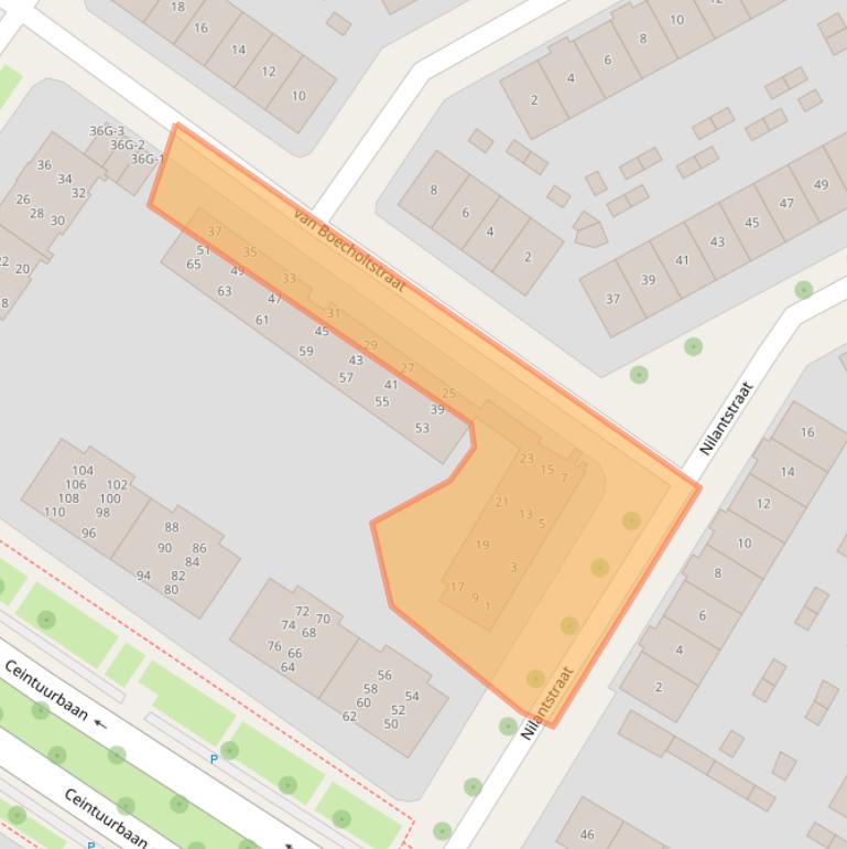 Kaart van postcodegebied 7415BA.