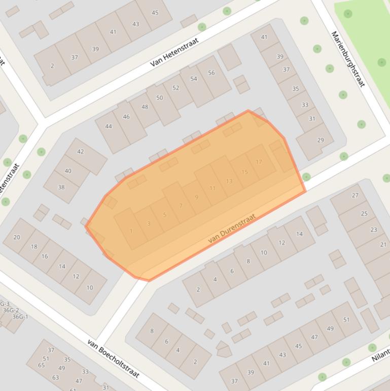 Kaart van postcodegebied 7415BE.