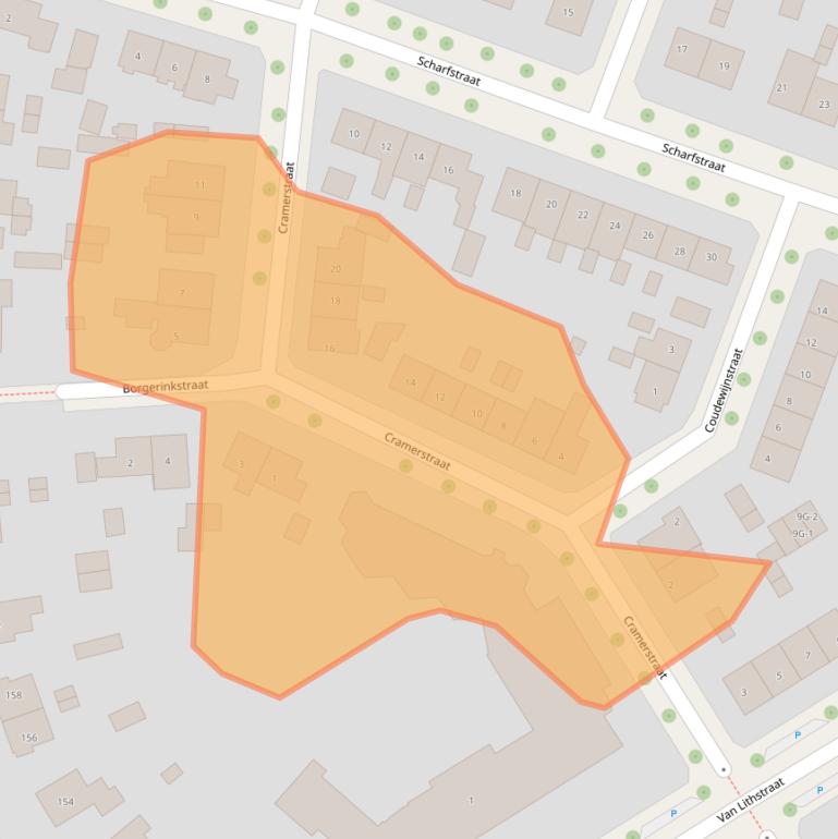 Kaart van postcodegebied 7415BV.