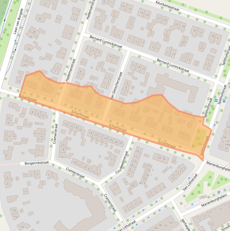 Kaart van postcodegebied 7415BW.