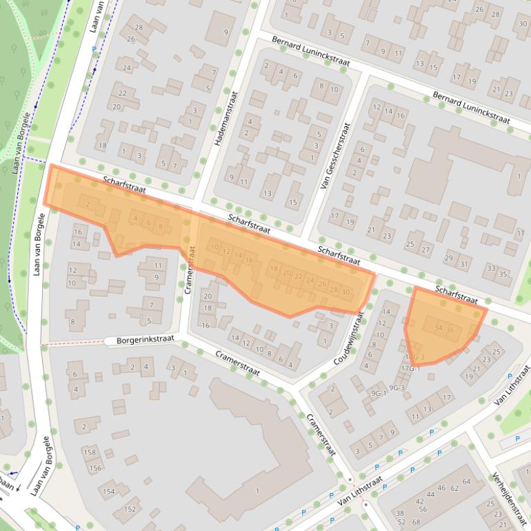 Kaart van postcodegebied 7415BX.