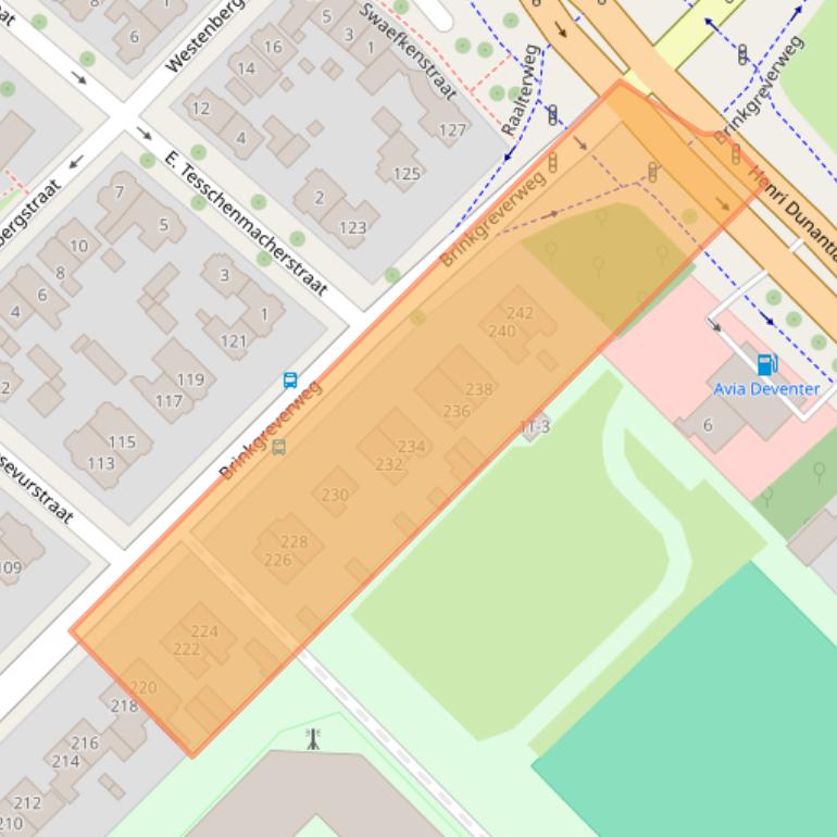 Kaart van postcodegebied 7415CJ.