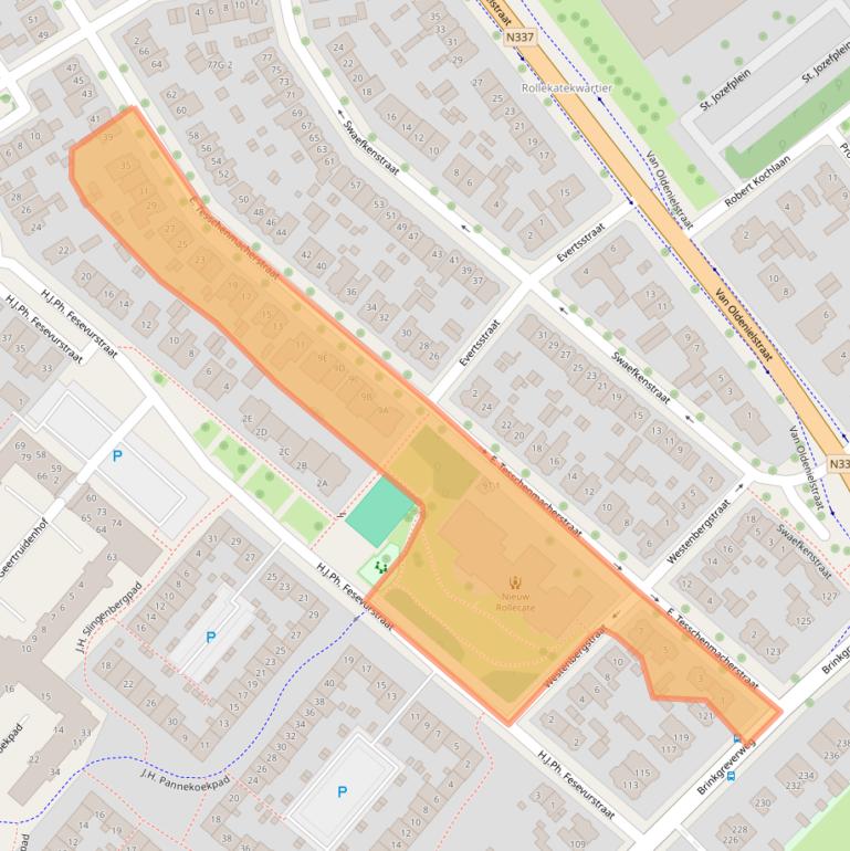 Kaart van postcodegebied 7415CR.