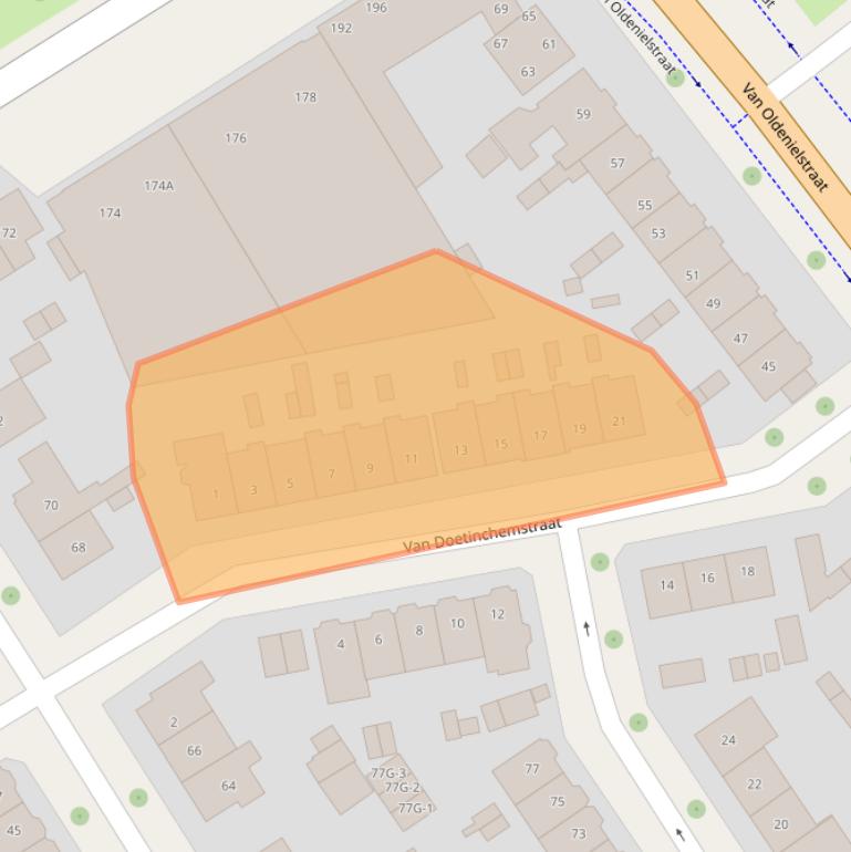 Kaart van postcodegebied 7415CW.