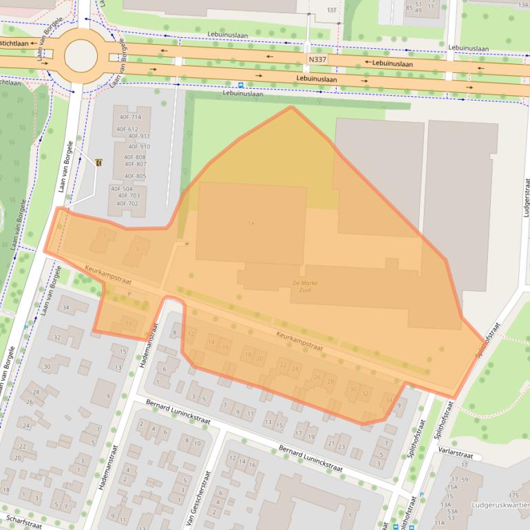 Kaart van postcodegebied 7415DL.