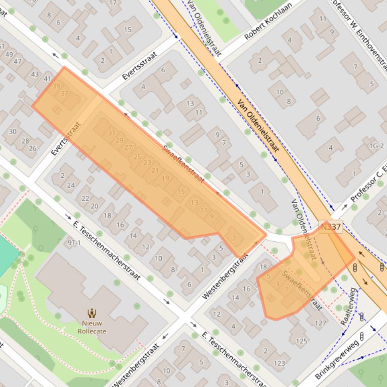Kaart van postcodegebied 7415EA.