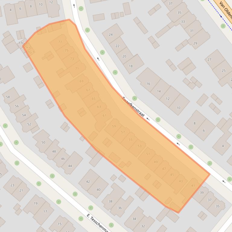 Kaart van postcodegebied 7415EB.