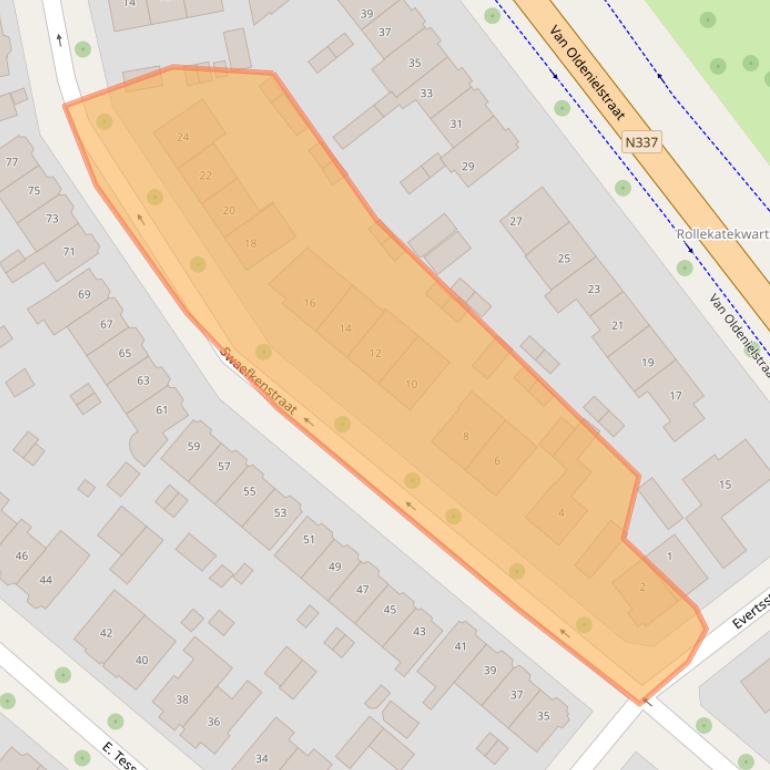 Kaart van postcodegebied 7415EC.