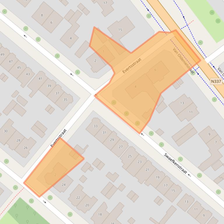 Kaart van postcodegebied 7415ED.