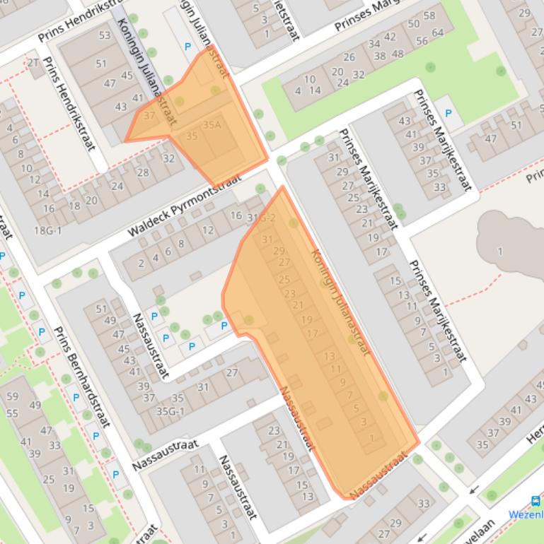 Kaart van postcodegebied 7415GJ.