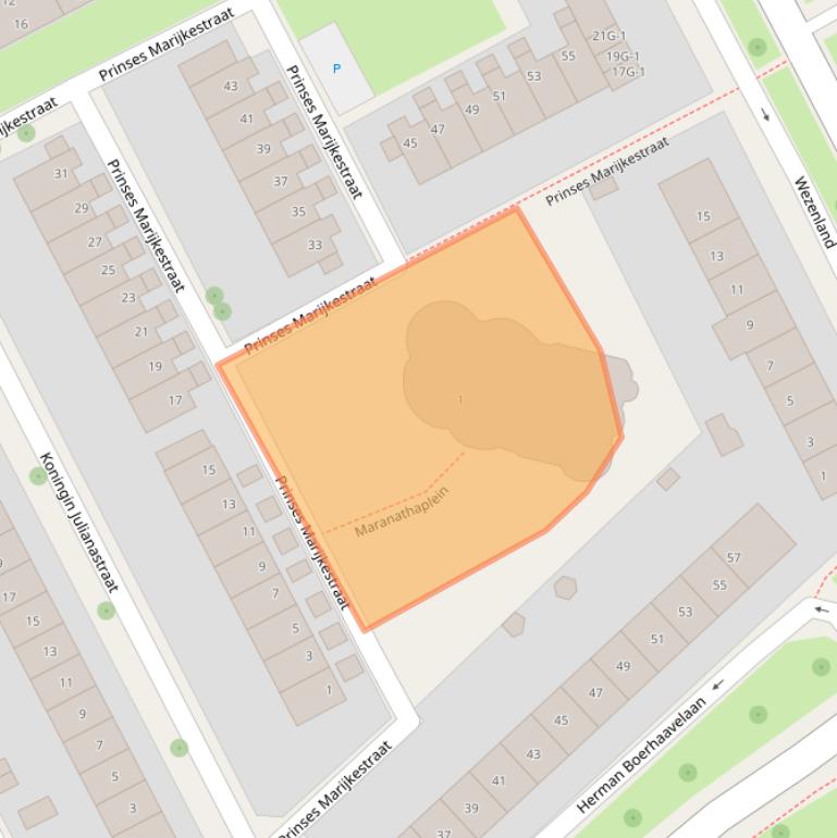 Kaart van postcodegebied 7415HX.