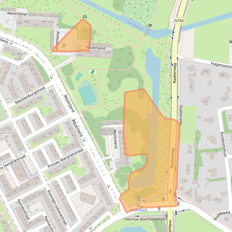 Kaart van postcodegebied 7415JD.