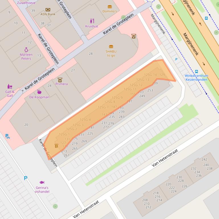 Kaart van postcodegebied 7415JT.