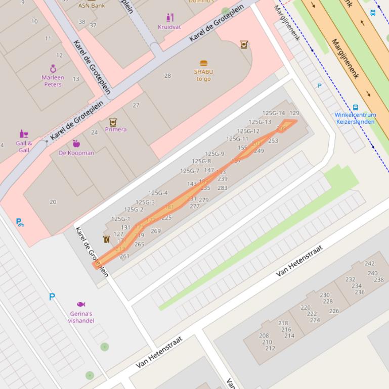 Kaart van postcodegebied 7415JV.