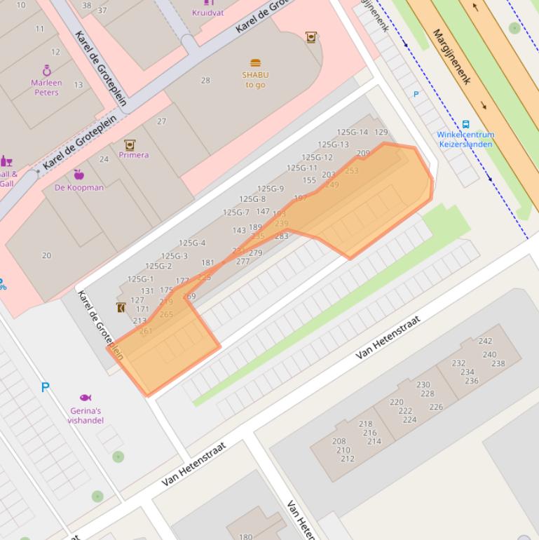 Kaart van postcodegebied 7415JW.