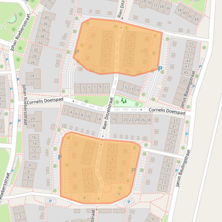 Kaart van postcodegebied 7415ND.