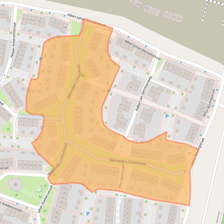 Kaart van postcodegebied 7415NG.