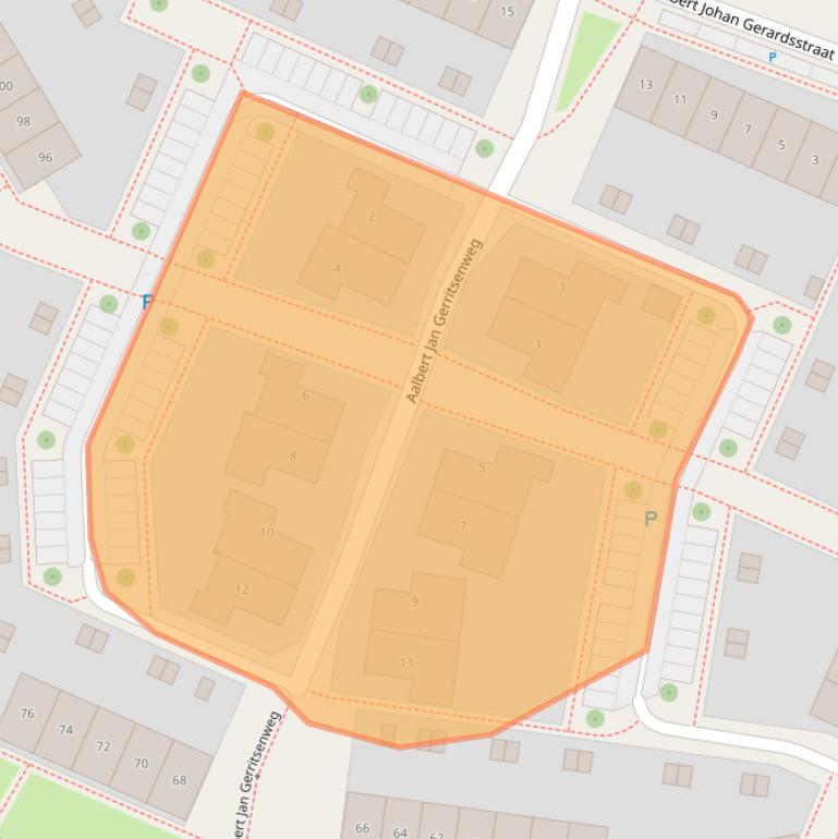 Kaart van postcodegebied 7415NJ.