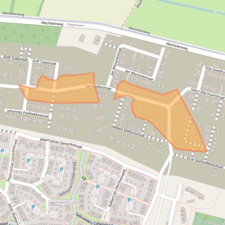 Kaart van postcodegebied 7415NW.