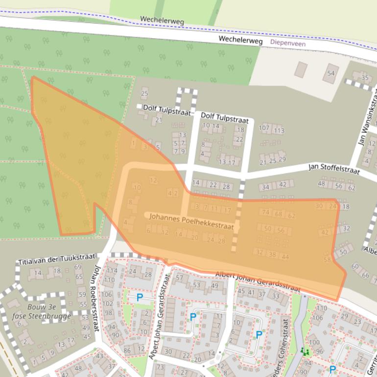 Kaart van postcodegebied 7415NX.