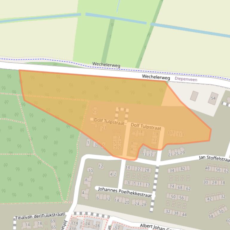 Kaart van postcodegebied 7415NZ.