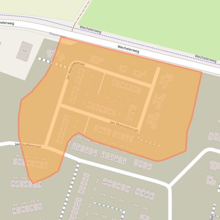 Kaart van postcodegebied 7415PB.